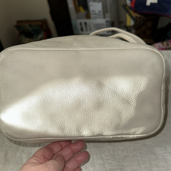 Fossil Vickery Drawstring Leather Bucket Bag Purse Cream (AA5) - Picture 4 of 7